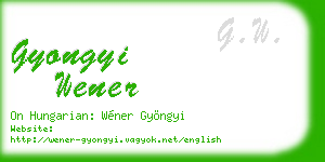 gyongyi wener business card