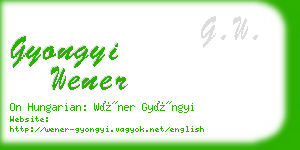 gyongyi wener business card